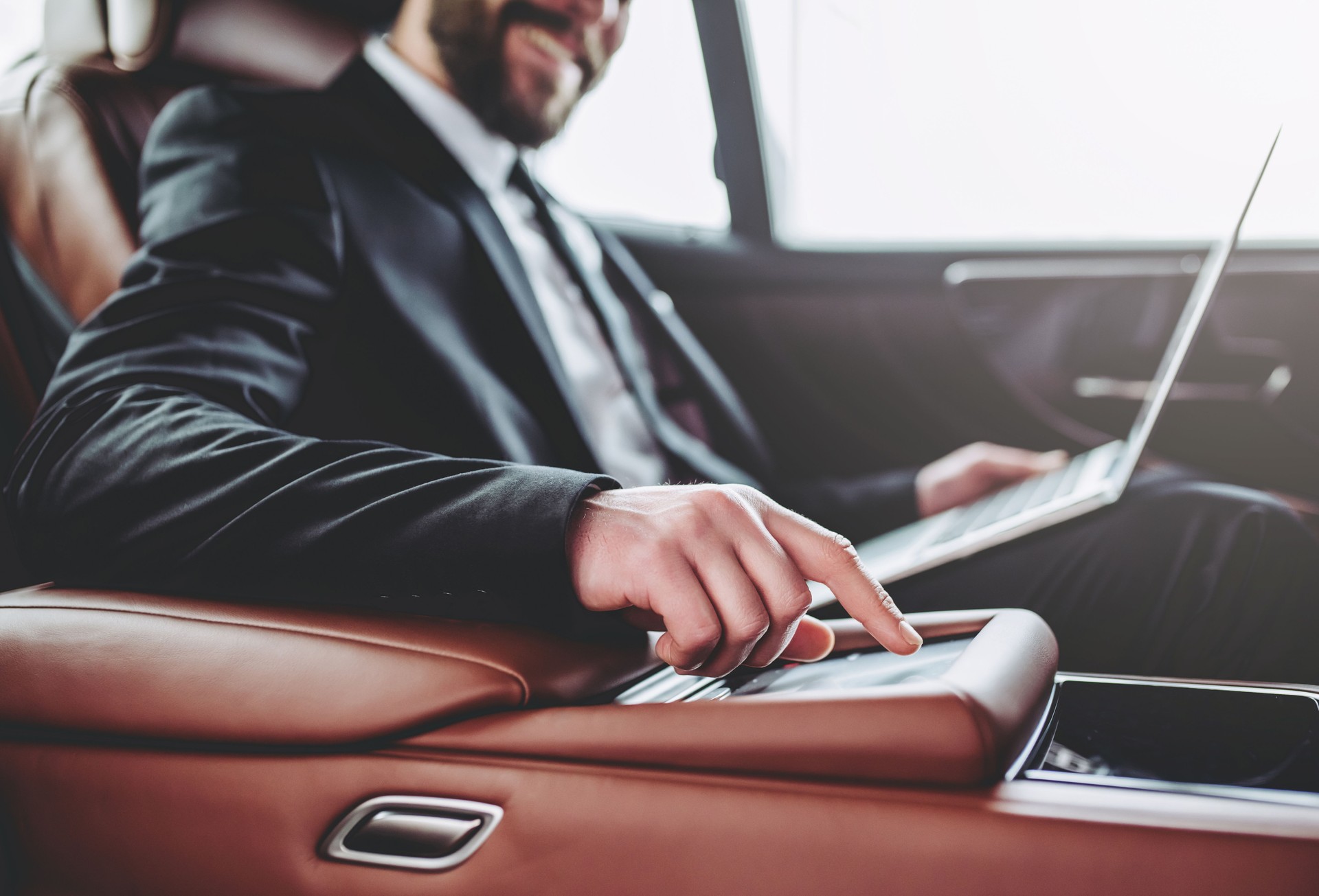 Businessman in car